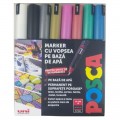 Marker UNI PC-1MR Posca 0.7 mm varf fin metalic, set 8 culori metalizat