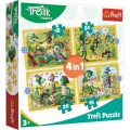 Puzzle carton 4in1 12-24 piese Trefl Treflikow-Rodzina - activitati in familie, 34358, 3+ ani