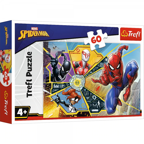 Puzzle carton 60 piese Trefl Spider-Man, 17372, 4+ ani