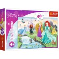 Puzzle carton 60 piese Trefl Disney Princess - in curtea castelului, 17361, 4+ ani