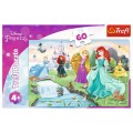 Puzzle carton 60 piese Trefl Disney Princess - in curtea castelului, 17361, 4+ ani