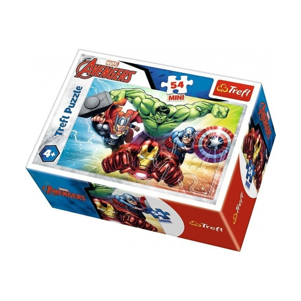 Puzzle carton 54 piese Trefl Mini - Avengers - razbunatorii ataca, 19613, 4+ ani