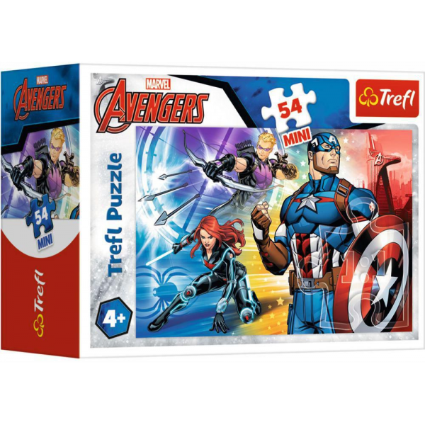 Puzzle carton 54 piese Trefl Mini - Avengers - Captain America, 19614, 4+ ani