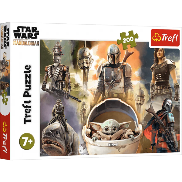 Puzzle carton 200 piese Trefl Star Wars - Mandalorian, 13276, 7+ ani