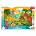 Puzzle carton 15 piese Trefl dinozauri, 31359, 3+ ani