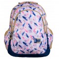 Ghiozdan SM St.Right Boho BP-06/47, 622267, 4 compartimente, gri/albastru/roz