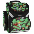 Ghiozdan Starpak Pixel Game, 1 compartiment, 3 buzunare, negru cu verde, 507274