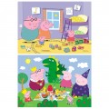 Puzzle carton 2in1 20 piese Clementoni Supercolor - Peppa Pig - set 2x, 24778, 3+ ani