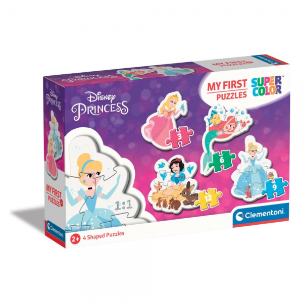 Puzzle carton 4in1 3-12 piese Clementoni My first - Disney Princess - set 4x personaje, 20813, 2+ ani