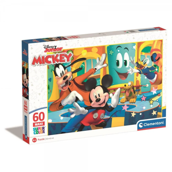 Puzzle carton 60 piese Clementoni Supercolor Maxi - Mickey Mouse, 26473, 4+ ani