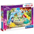 Puzzle carton 60 piese Clementoni Supercolor - Disney Princess - langa fantana, 26064, 5+ ani