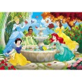 Puzzle carton 60 piese Clementoni Supercolor - Disney Princess - langa fantana, 26064, 5+ ani