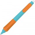 Pix cu bila CNX Languo, cu mecanism, ergonomic, corp albastru, grip cauciucat orange, scris albastru