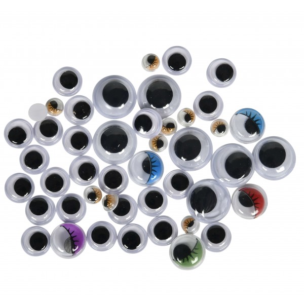 Accesorii creatie - ochisori plastic, diverse culori, 5-15mm, set 80-120 buc, Colorarte