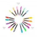 Pix cu gel Trendhaus 955524, cu capac, mini, set 6 culori (neon / pastel / sclipici)