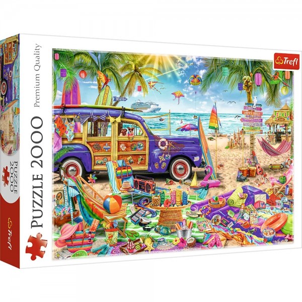 Puzzle carton 2000 piese Trefl Vacante pe plaja la Tropice, 27109, 12+ ani