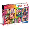 Puzzle carton 10in1 18-60 piese Clementoni Supercolor - Rainbow High, 20273, 4+ ani