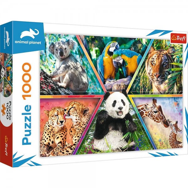 Puzzle carton 1000 piese Trefl Animal Planet - Animale din jungla, 10672, 12+ ani