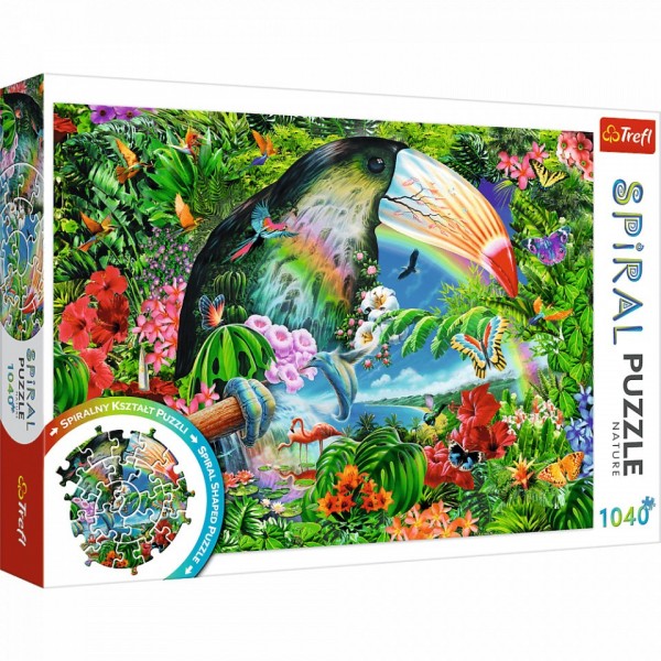 Puzzle carton 1040 piese Trefl In spirala - Animale tropicale, 40014, 12+ ani