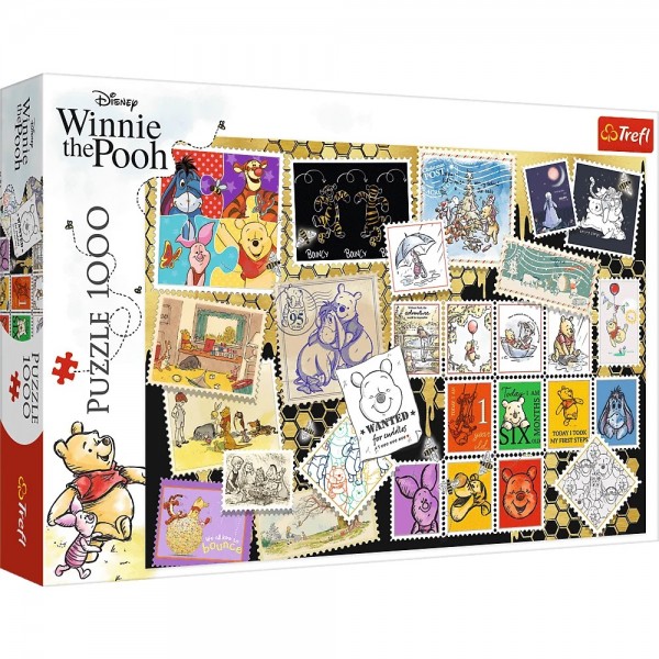 Puzzle carton 1000 piese Trefl Winnie the Pooh - Timbre, 10667, 12+ ani