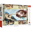Puzzle carton 1000 piese Trefl Art Collection - Michelangelo - Crearea lui Adam, 10590, 12+ ani