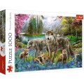 Puzzle carton 1000 piese Trefl Familie de lupi, 10558, 12+ ani