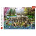 Puzzle carton 1000 piese Trefl Familie de lupi, 10558, 12+ ani