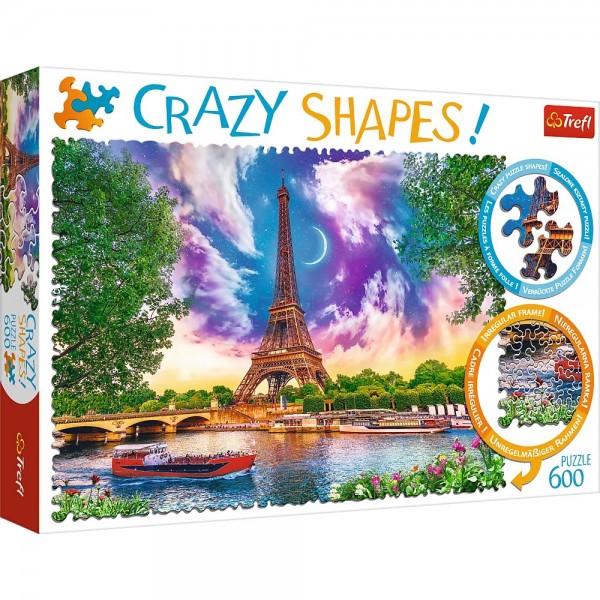Puzzle carton 600 piese Trefl Crazy Shapes - Parisul romantic, 11115, 10+ ani