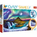 Puzzle carton 600 piese Trefl Crazy Shapes - Aurora boreala, 11114, 10+ ani