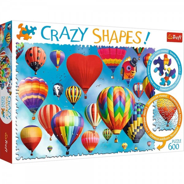 Puzzle carton 600 piese Trefl Crazy Shapes - Baloane colorate, 11112, 10+ ani