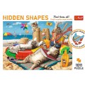 Puzzle carton 1011 piese Trefl Hidden Shapes - Pisici la plaja, 10674, 12+ ani