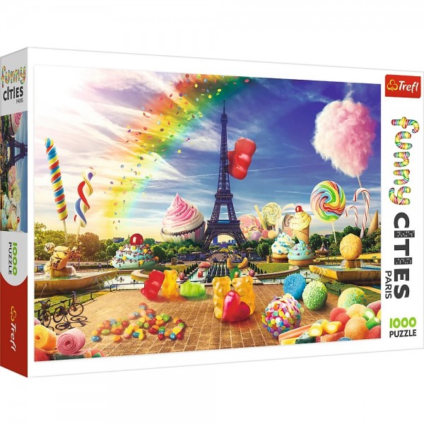 Puzzle carton 1000 piese Trefl Funny Cities - Dulciuri la Paris, 10597, 12+ ani
