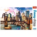 Puzzle carton 1000 piese Trefl Funny Cities - Pisici in New york, 10595, 12+ ani
