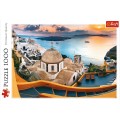Puzzle carton 1000 piese Trefl Santorini top view, 10445, 12+ ani