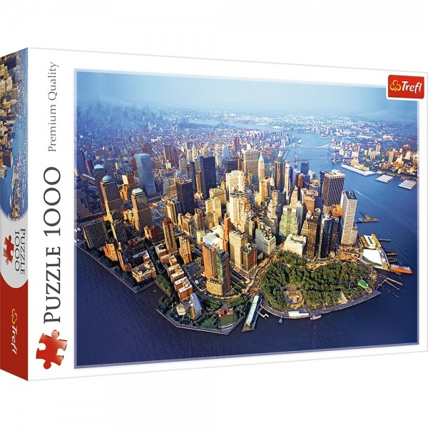 Puzzle carton 1000 piese Trefl New York aerial view, 10222, 12+ ani
