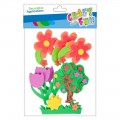 Forme decorative - hartie gumata autoadeziva - flori, copaci, diverse culori, set 12 buc, Craft with Fun, 463742