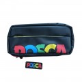 Borseta POSCA echipata, 2 fermoare, cu buzunar, 900065, negru, 16buc, 6x5M, 6x3M, 4x1MR