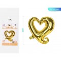 Balon din folie PartyGo inima, 45cm, auriu, FB1641