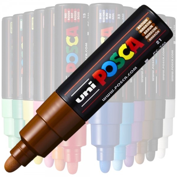 Marker UNI Posca PC-7M, varf rotund, 4.5-5.5mm, diverse culori
