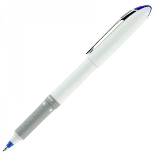 Roller Uni-ball Grip UB-247SF, 0.7mm, grip cauciucat, corp alb, scris albastru