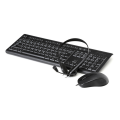 Set 4in1 - tastatura + mouse + casti + mousepad Fiesta Home F4IN1OS01, USB, negru