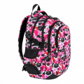 Ghiozdan SM St.Right Hearts 43cm, BP01 625992, 4 compartimente, negru cu inimi roz