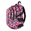 Ghiozdan SM St.Right Hearts 43cm, BP01 625992, 4 compartimente, negru cu inimi roz