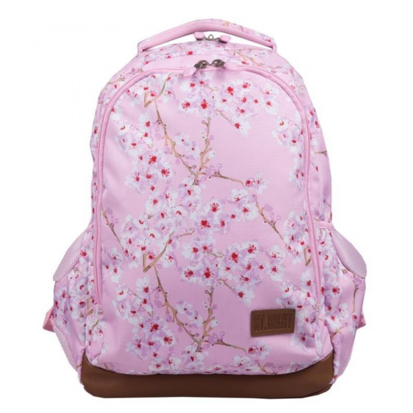 Ghiozdan SM St.Right Blossom 44cm, BP-47, 622687, 2 compartimente, roz