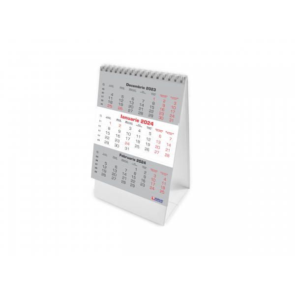 Calendar triptic de birou ARHI de lux, 13.5x22cm, 12 pagini, cu spira, coala 170g/mp