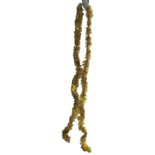 Ornament beteala pentru pom, 1.75m simpla subtire, aurie