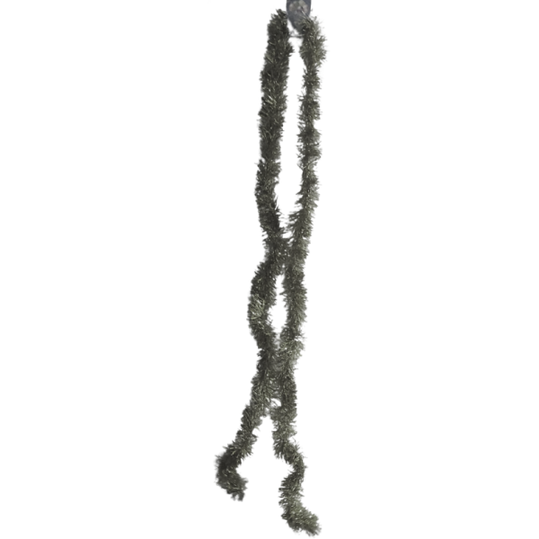 Ornament beteala pentru pom, 1.75m simpla subtire, argintie