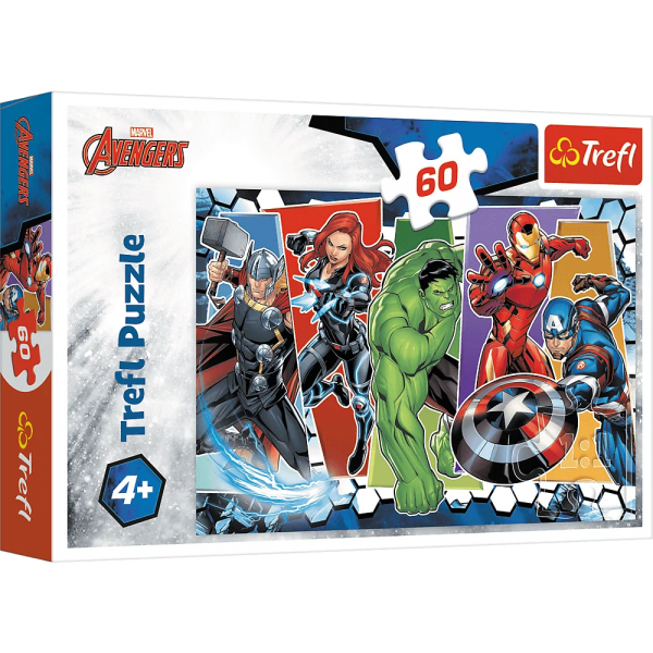 Puzzle carton 60 piese Trefl Avengers, 17357, 4+ ani