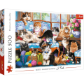 Puzzle carton 500 piese Trefl Familia de pisici, 37425, 10+ ani