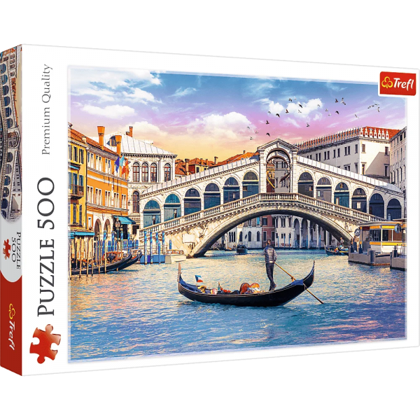 Puzzle carton 500 piese Trefl Podul Rialto, Venetia, 37398, 10+ ani